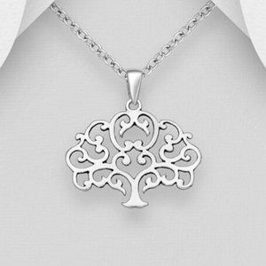 925 Sterling Silver "Tree of Life" Made in Italy 20" Necklace NEW
